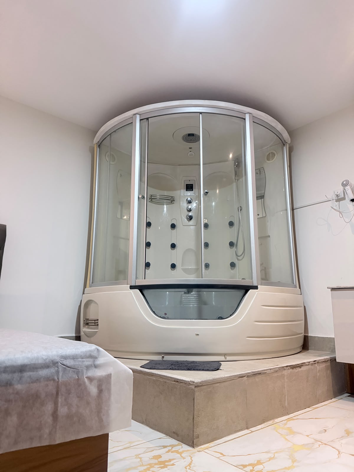 Steam shower and hydrotherapy cabin at KEVA Luxury Spaa, Hennur Main Road, Bangalore
